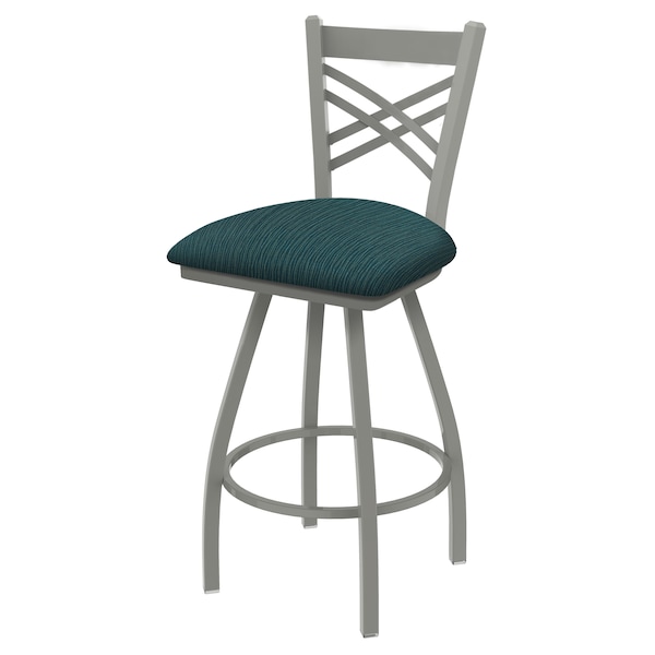 36" Swivel Bar Stool, Nickel Finish, Graph Tidal Seat